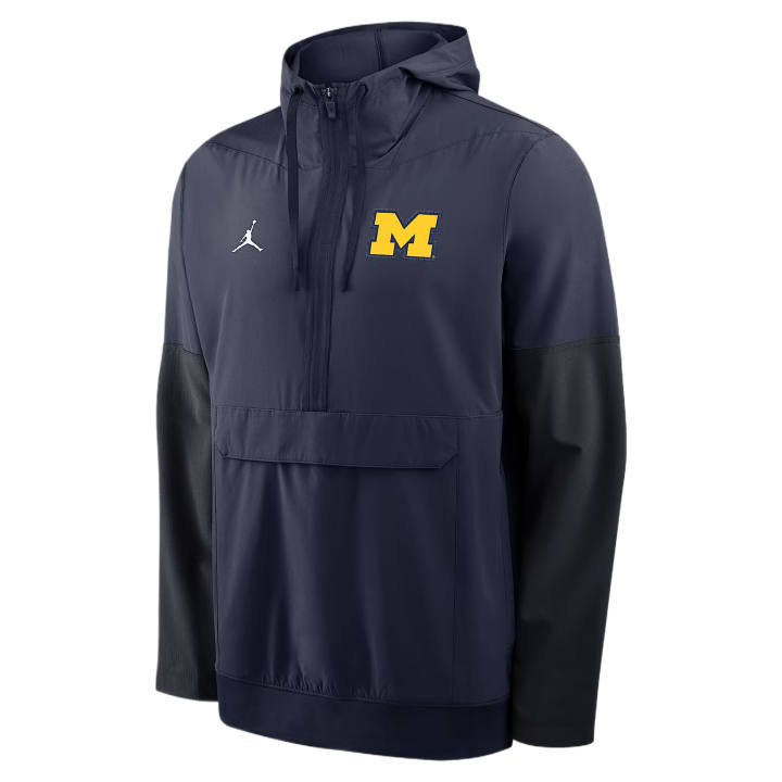 Jordan Jordan Michigan Anorak Men's Jordan Brand College 1/2-Zip Hooded Jacket