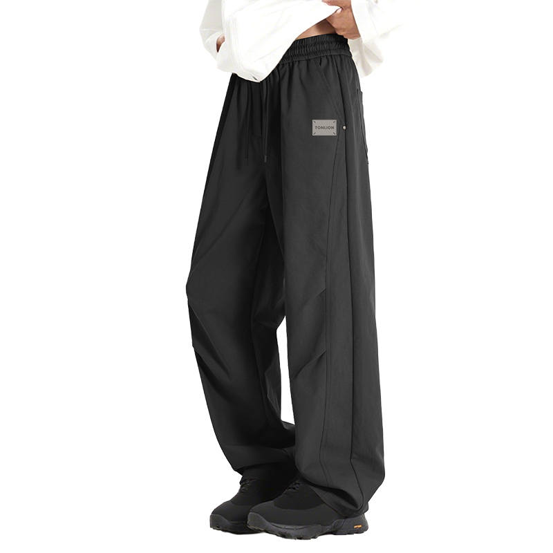 Tonlion Casual Pants Unisex Moderate Straight Fit Pants