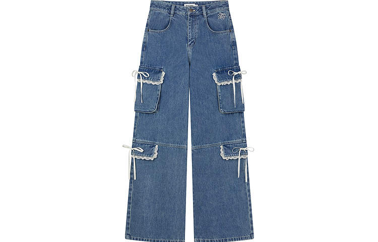 Teenie Weenie Jeans Women's Light Blue Moderate Straight Fit Pants