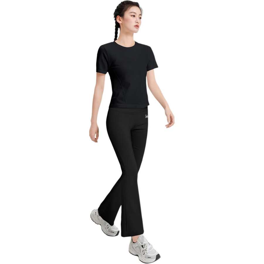Barbie Fitness Sets Women's Black Crew Neck Thin