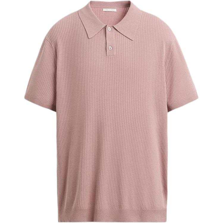 ZARA Polo Shirts Men's Pink Lapel Moderate
