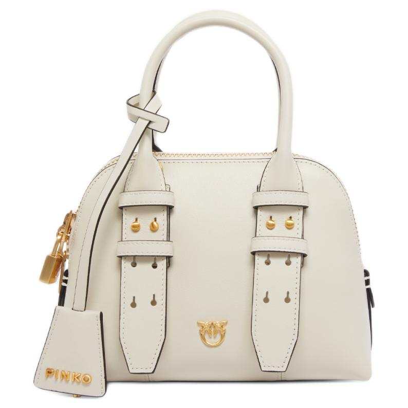 PINKO Cow Leather Handbag Mini Women's White