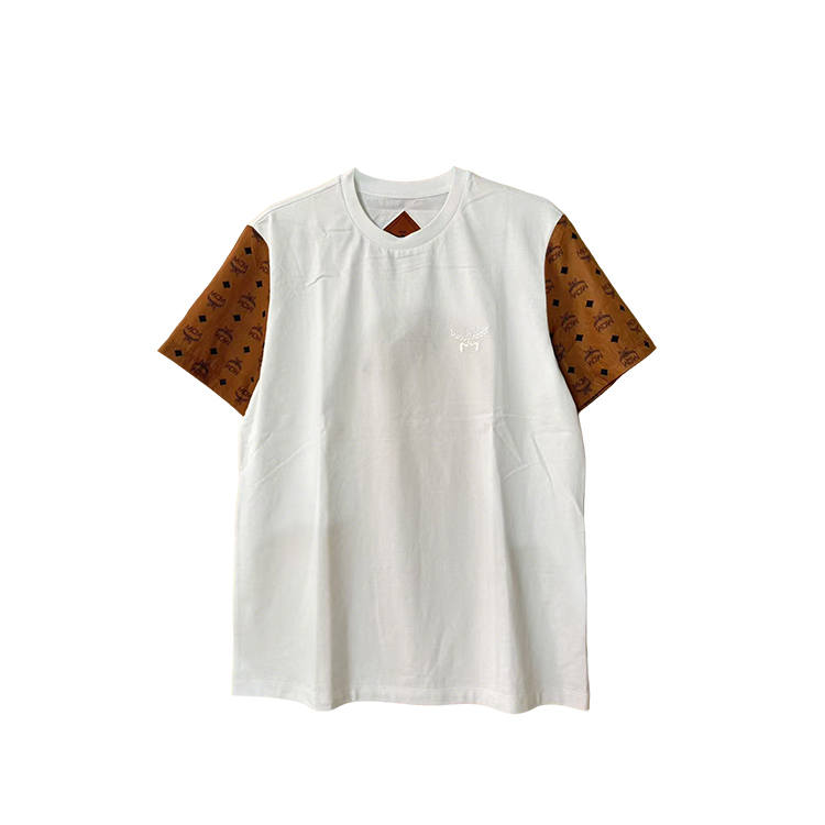 MCM T Shirts Men's White Crew Neck Moderate Straight Fit