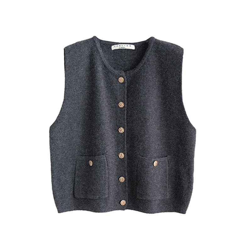 Tonlion Knitwear Women's Dark Heather Gray Crew Neck Moderate