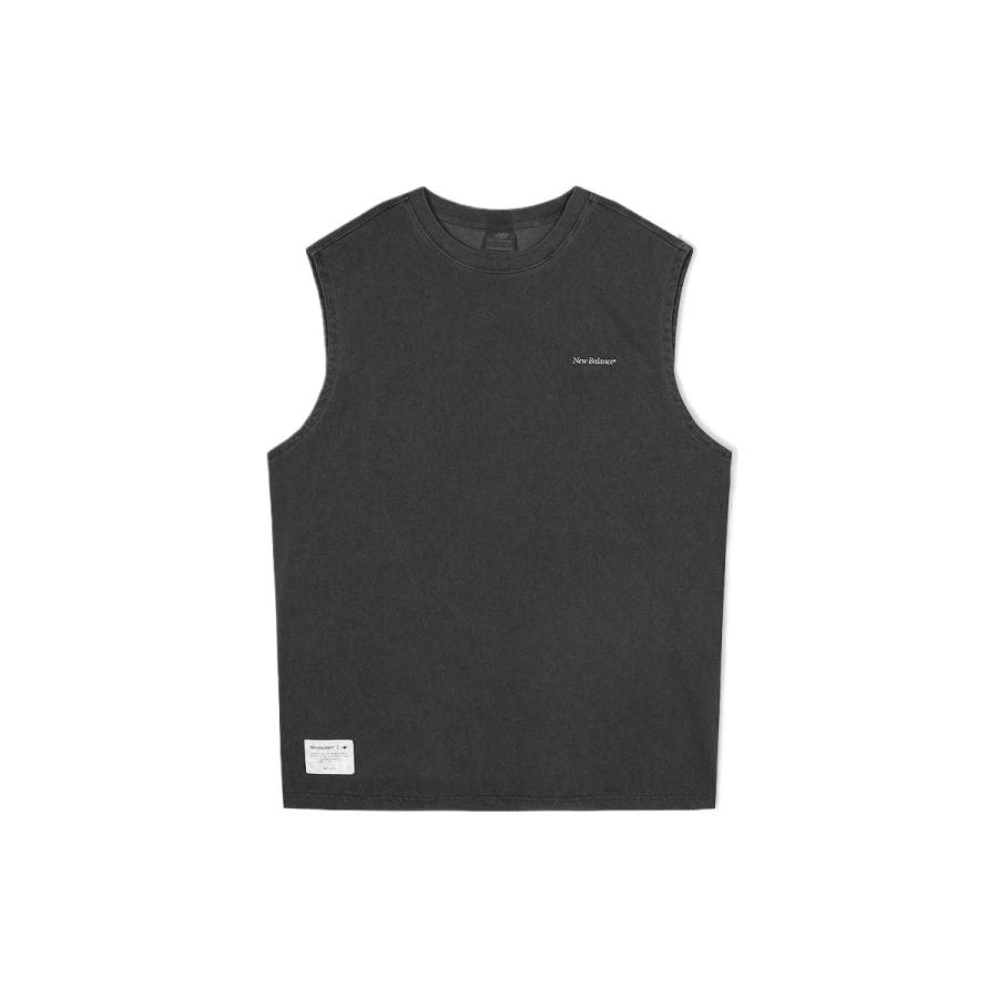 New Balance New Balance Tank Tops Unisex Black Gray Color Crew Neck Moderate Sleeveless