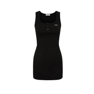 Kirsh Sleeveless Dresses Women's Black U Neck Thin Short