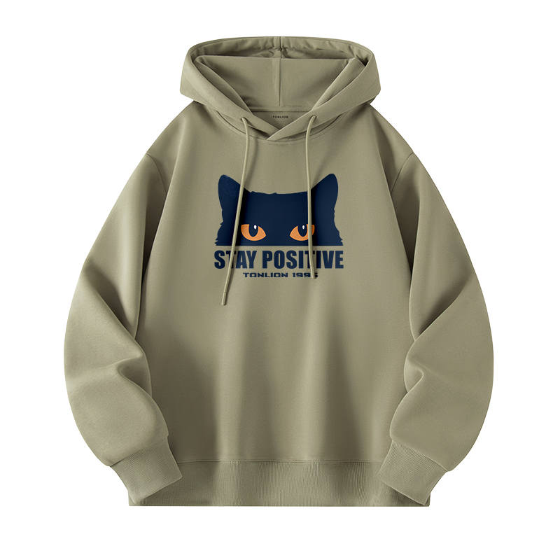 Tonlion Sweatshirts Unisex Hooded Moderate Regular
