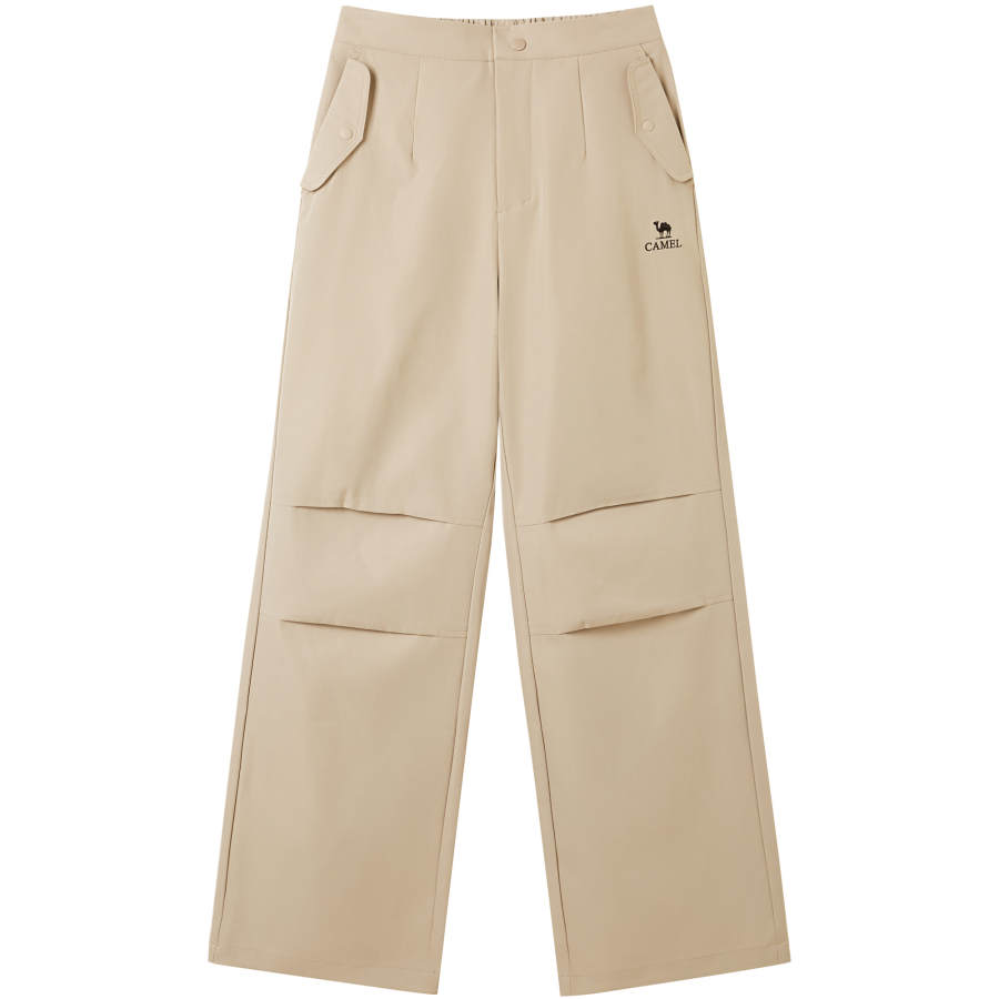 CAMEL Water Repellent Parachute Pants Mountain Style Wide Leg Elastic Cuff Reversible Casual Pants Women's