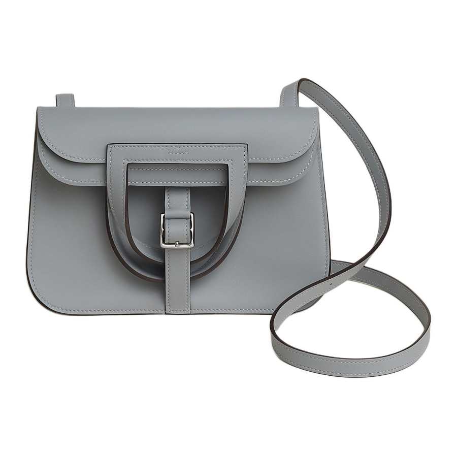 HERMES Halzan Swift Calfskin Crossbody Bag, Shoulder Bag Mini Women's Mist Gray
