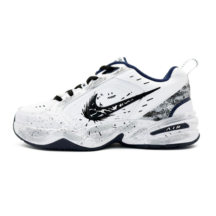 Nike Nike Air Monarch 4 Textile, Leather Abrasion Resistant Abrasion Resistant Low top Chunky Sneakers Unisex Black