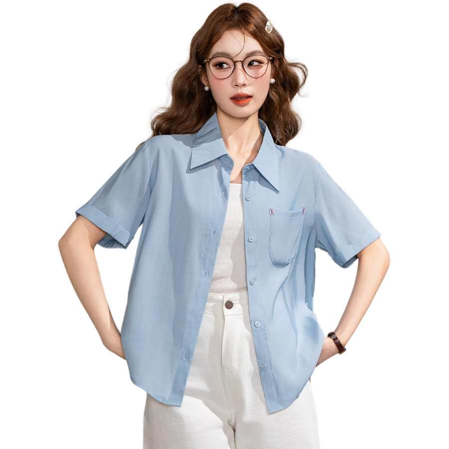 BALENO BALENO Shirts Women's Light Blue Lapel Thin Other
