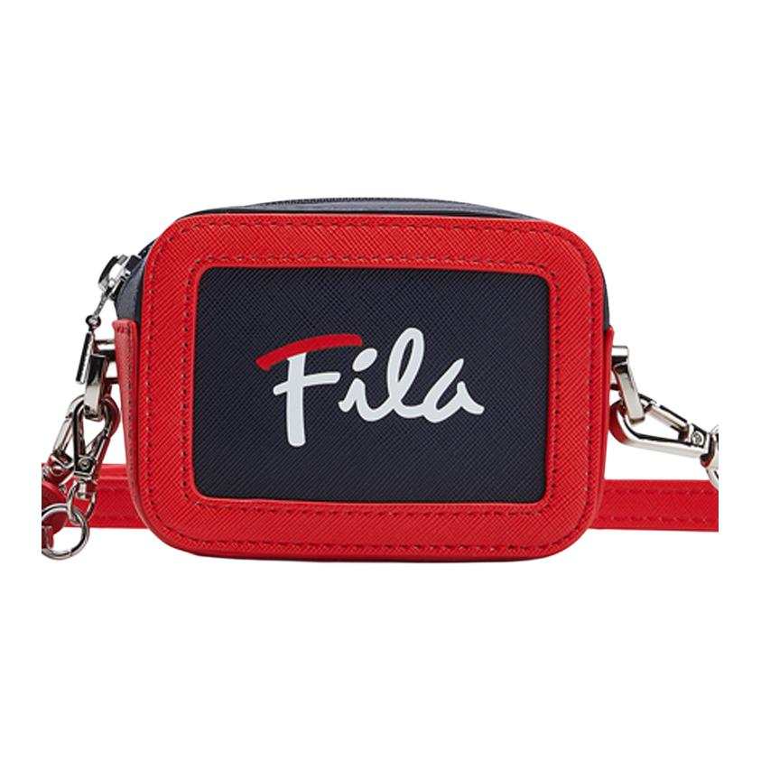 FILA Pu Square Bag, Camera Bag, Shoulder Bag Women's Legend Red