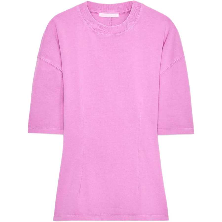 ZARA T Shirts Women's Dark Purple Red Crew Neck Moderate