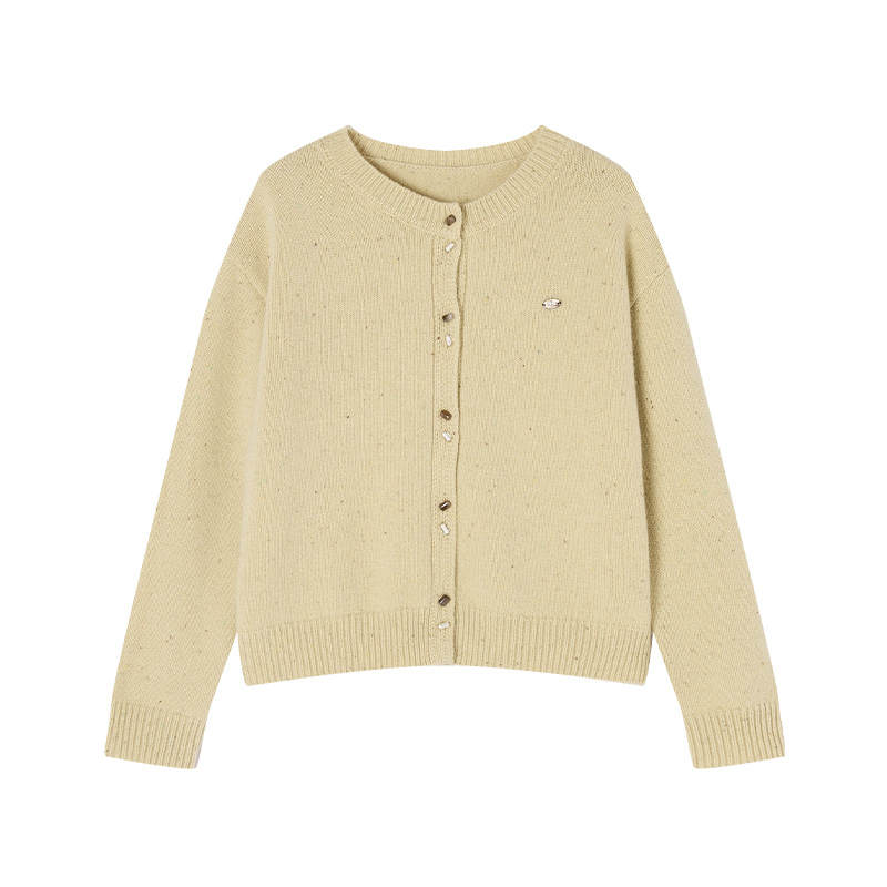 XIANGYING Knitwear Women's Crew Neck Moderate Cardigan