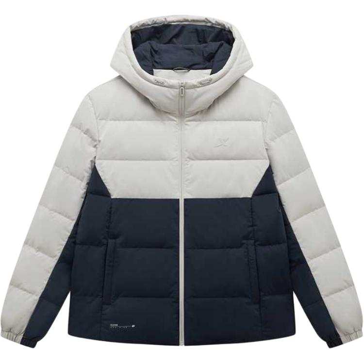 XTEP XTEP Down Jacket Men's Cream Gray/Deca Blue