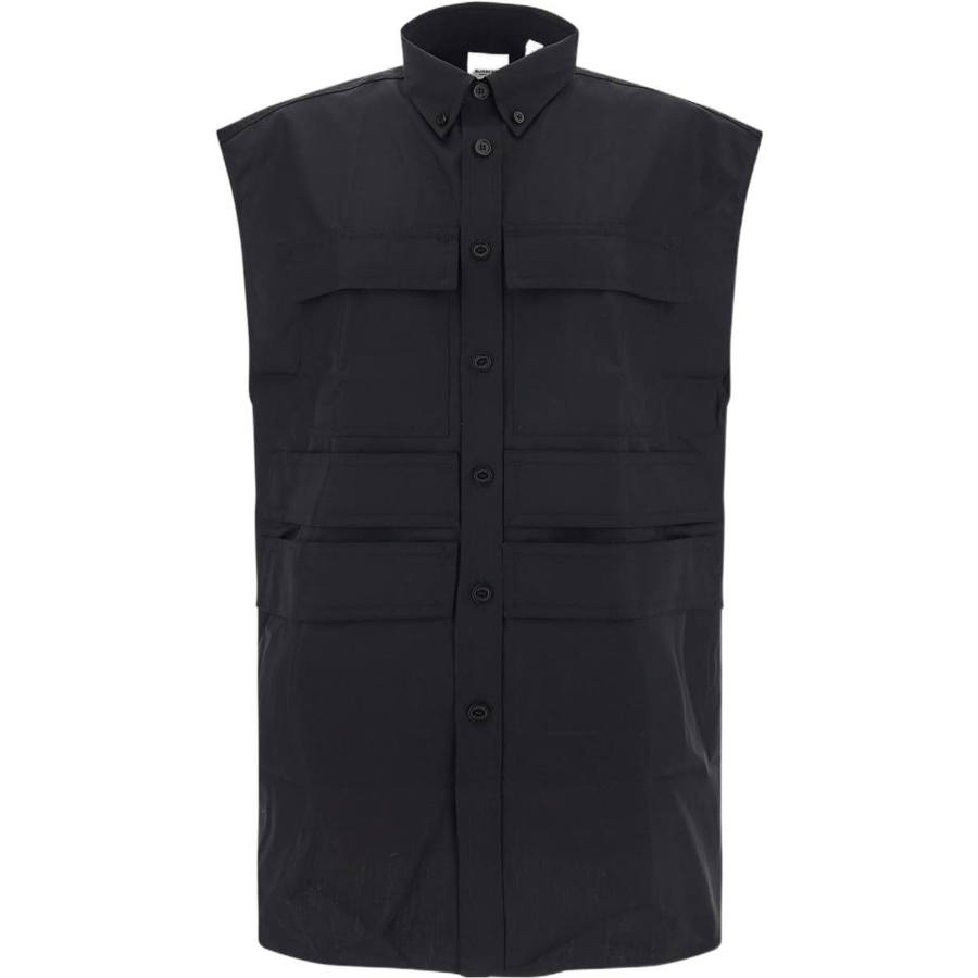 Burberry Panel Detailed Sleeveless Poplin Shirt