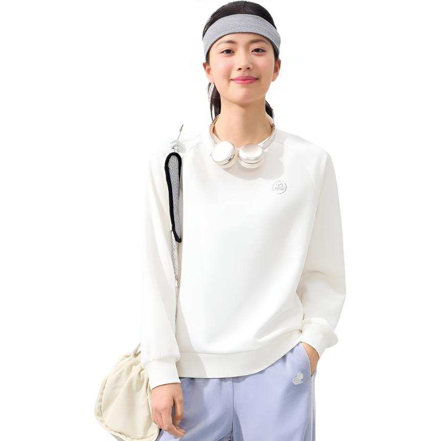 361° Sweatshirts Women's Feather White Crew Neck Moderate Regular