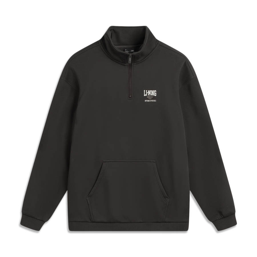 Li-Ning Li Ning Sports Life Collection Fleece Lined Thermal Loose Fit Stand Collar Couple Sweatshirt Unisex