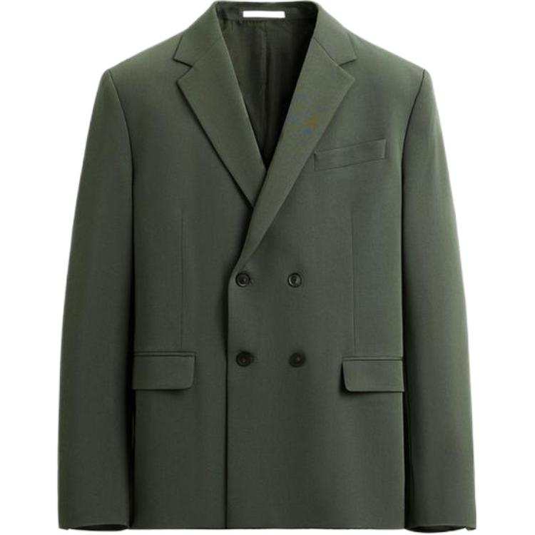 ZARA Business Suits Men's Green Suit Collar Moderate
