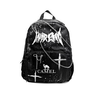 CAMEL Fabric Backpack Regular Unisex Black White