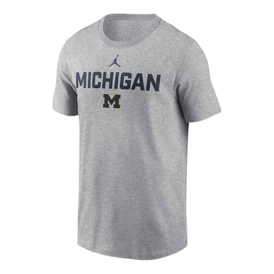 Jordan Jordan Michigan T Shirts Men's Gray Crew Neck