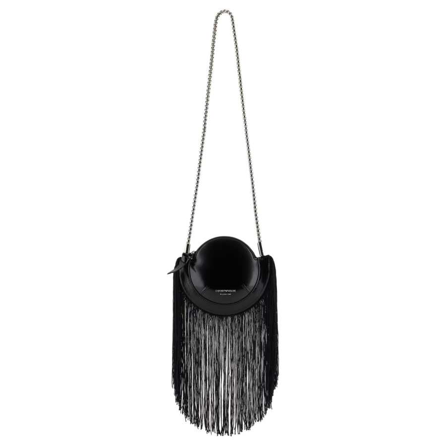 EMPORIO ARMANI Cow Leather Shoulder Bag Women's Black
