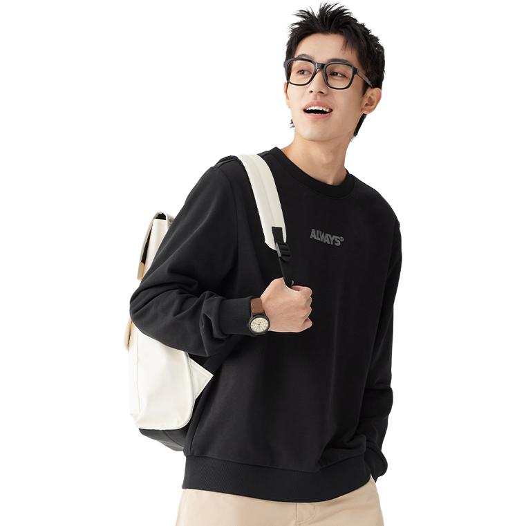 361° Sweatshirts Men's Super Black Crew Neck Moderate Regular