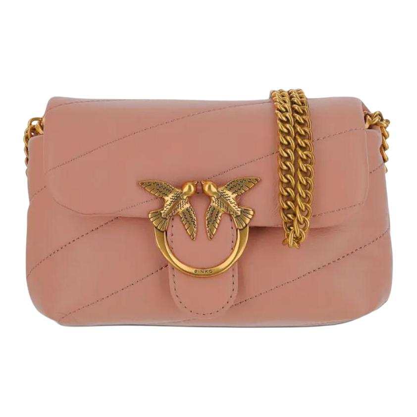 PINKO Sheepskin Shoulder Bag Women's Pink
