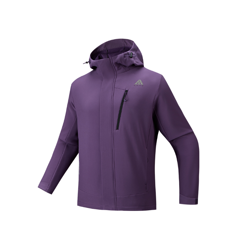 Anta Outdoor Collection Minimalist Style Softshell Comfortable Casual Hooded Fleece Lined Thermal Windproof