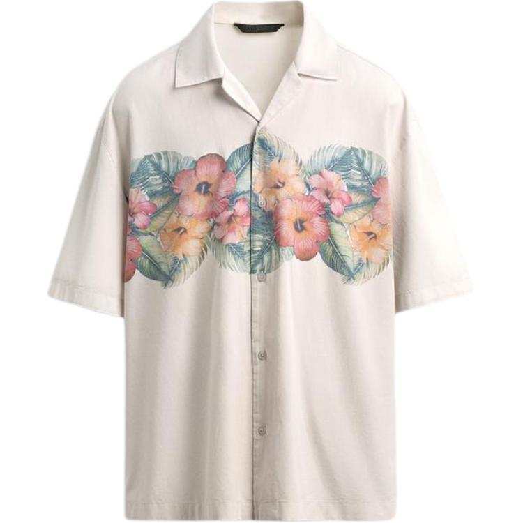 ZARA Shirts Men's Gray Cuban Collar Moderate