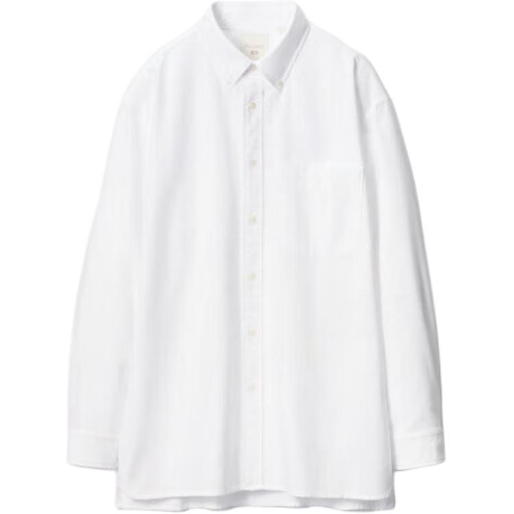UNIQLO Shirts Unisex White Lapel Moderate