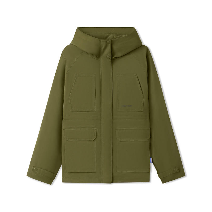 Skechers Trench Coats Women's Black Olive/00KK Hooded Moderate