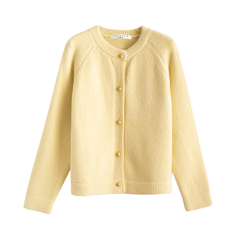 Tonlion Knitwear Women's Light Yellow Crew Neck Moderate