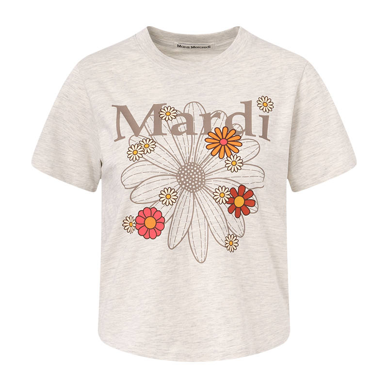 MARDI MERCREDI SS25 T Shirt Women's Oat Gray Umber Korean Style