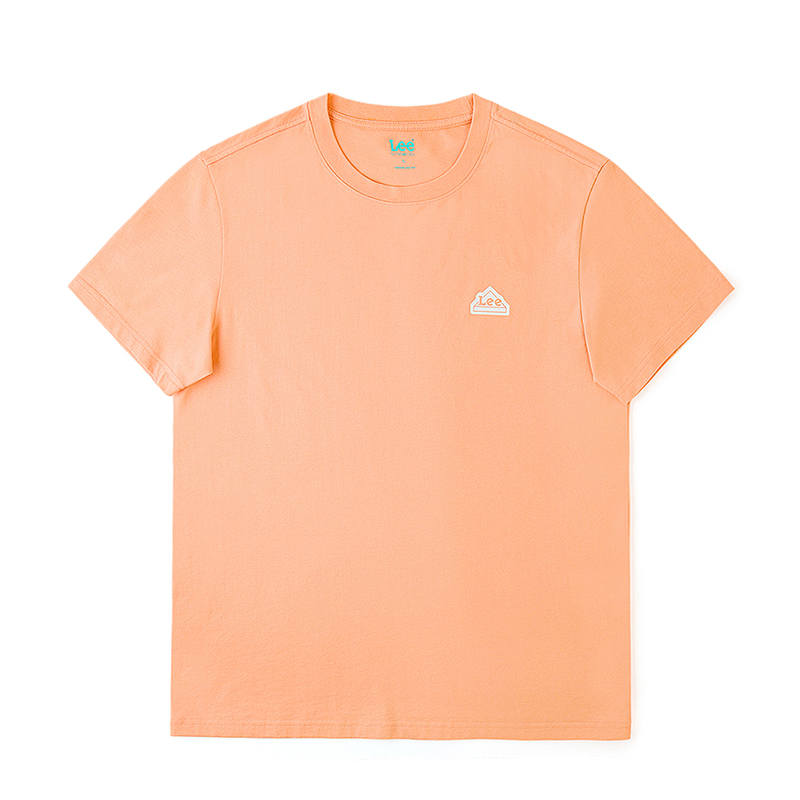 Lee T Shirts Men's Pink Orange Crew Neck Moderate