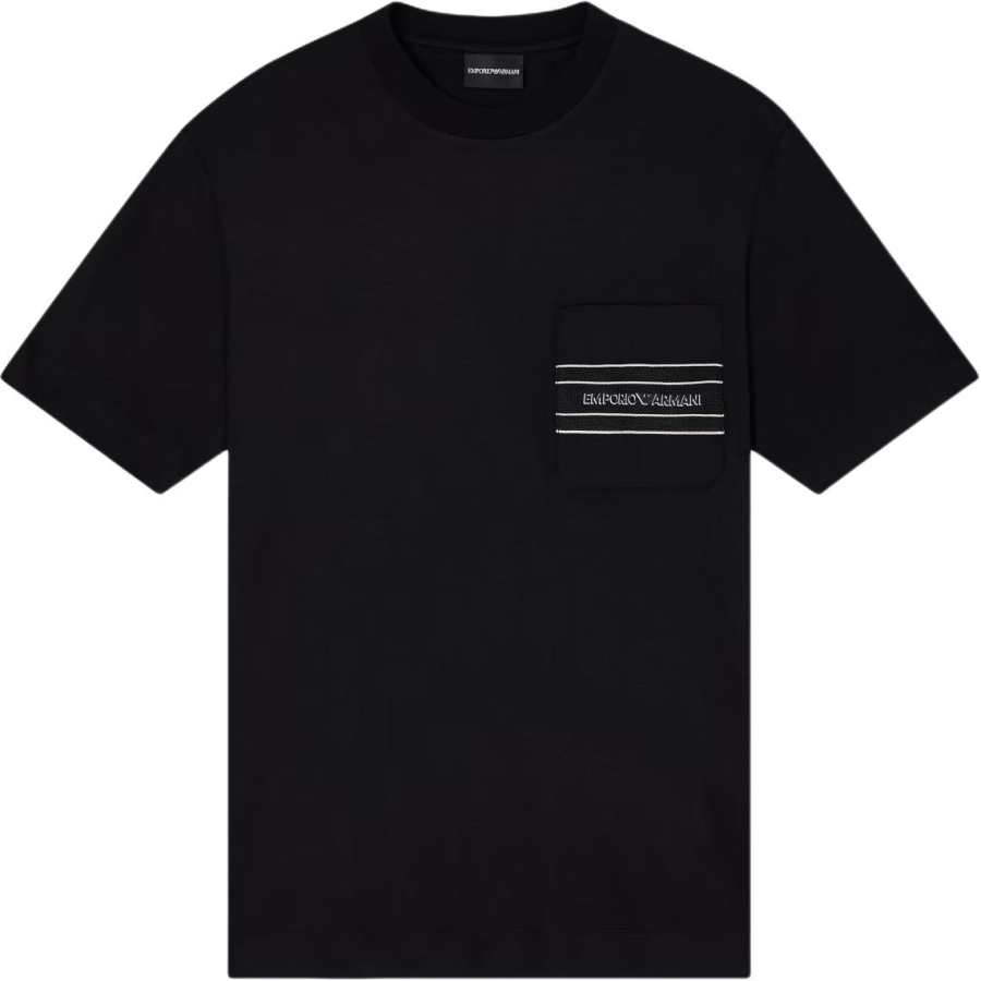 Emporio Armani Lyocell blend jersey T-shirt with pocket and 3D-effect logo