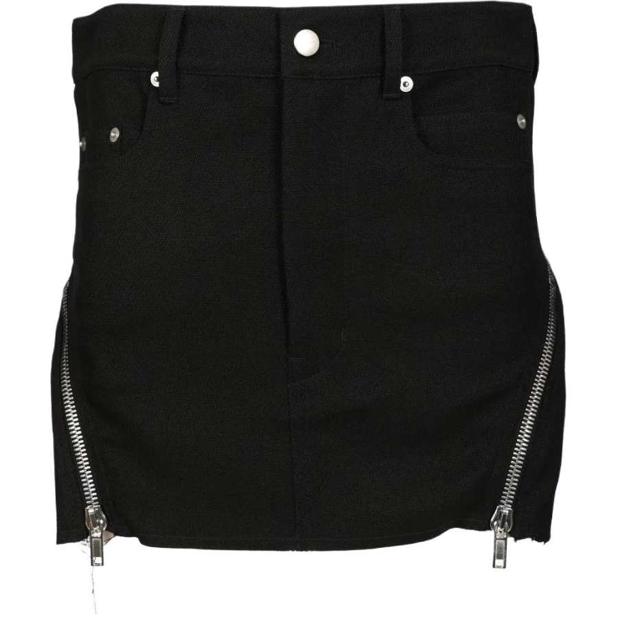 RICK OWENS High Waist Frayed Mini Skirt
