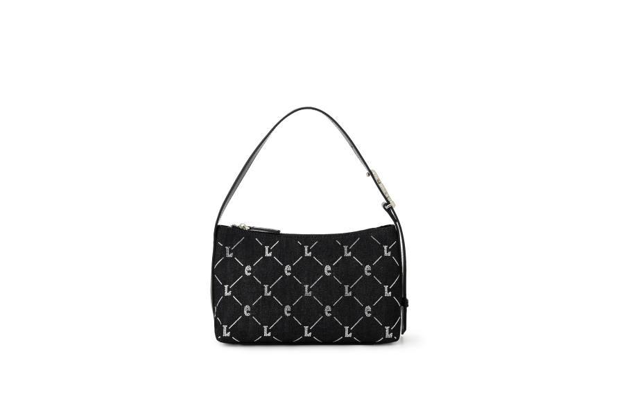 Lee Lee PU, Textile Mixture Handbag Regular Women's Black/Denim Blue