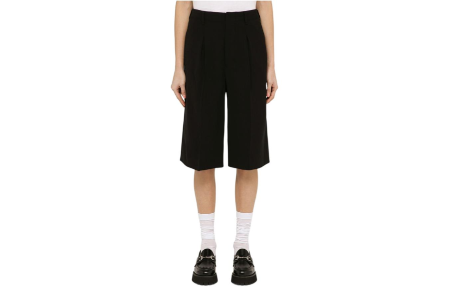AMIPARIS Ami Paris Faille High Waist Knee Length Shorts