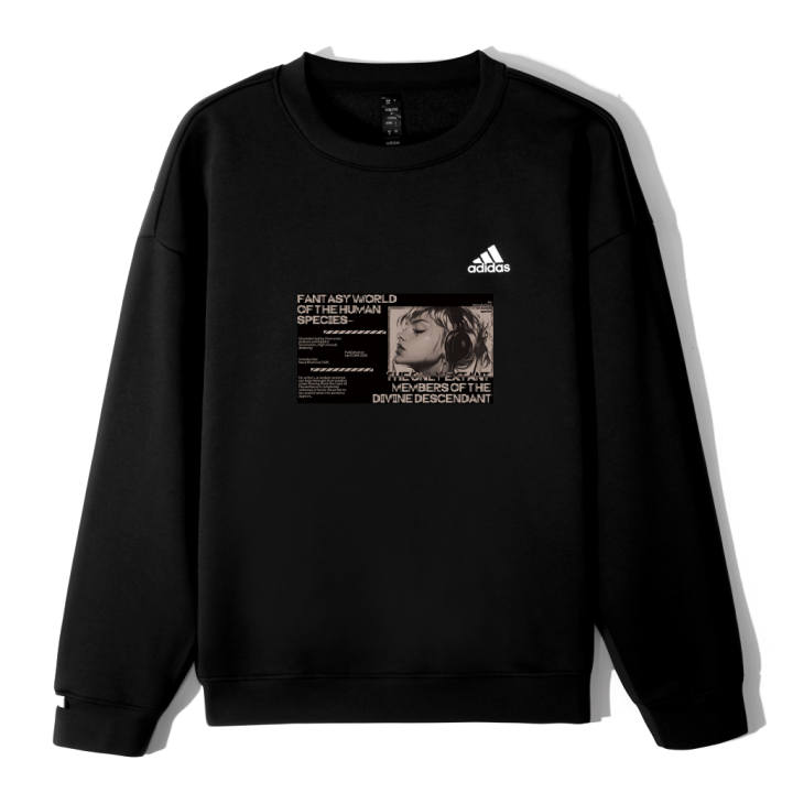 Adidas Adidas Sweatshirts Unisex Black Crew Neck Moderate