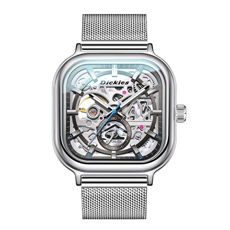 Dickies City Outdoor Collection Wrist Watches Automatic Mechanical Movement Steel Strap Silver Dial Unisex