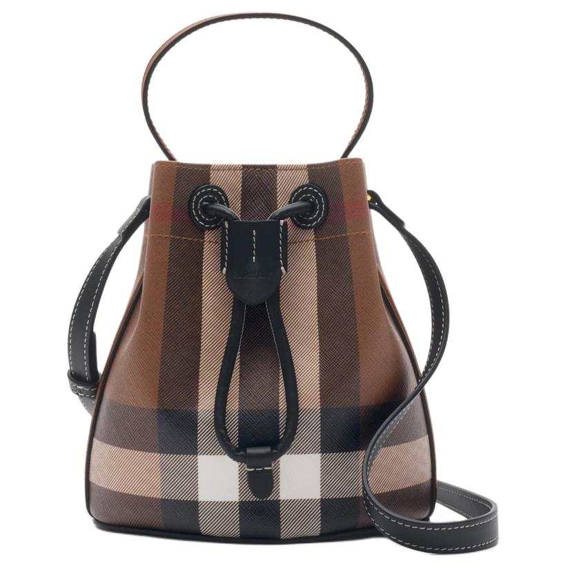 Burberry Polyurethane One Shoulder Handbag Mini Women's Dark Birch Brown