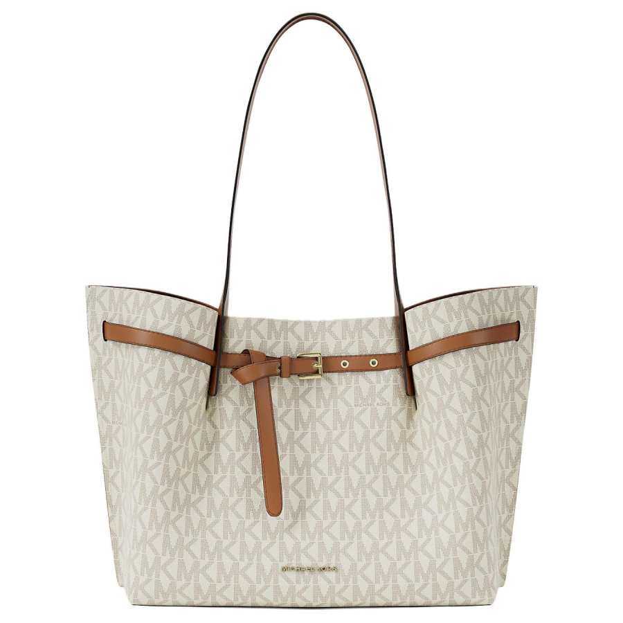 MICHAEL KORS Emilia Artificial Leather Shoulder Bag Large Women's Vanilla & Brown