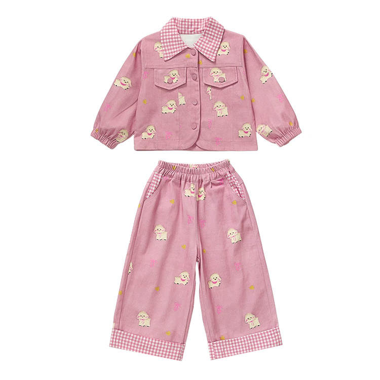 PROTECTCAMEL PROTECTCAMEL Pre School Two Piece Skirt Sets Lapel Moderate Short