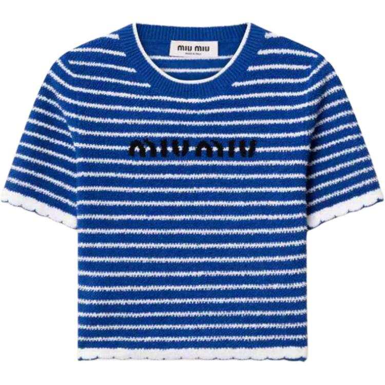 MIU MIU Knitwear Women's Blue Crew Neck Moderate