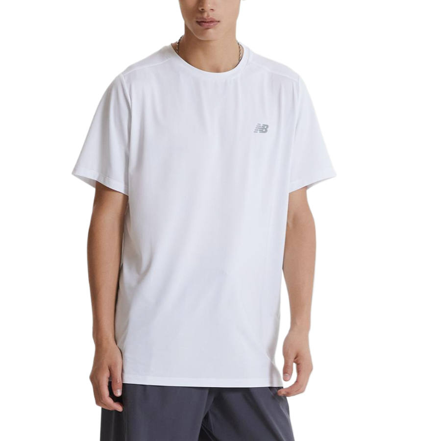 New Balance New Balance T Shirts Men's White Crew Neck Moderate