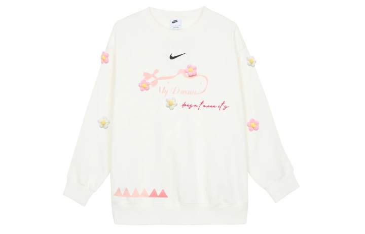 Nike Nike Sweatshirts Unisex White Pink Crew Neck Moderate Regular