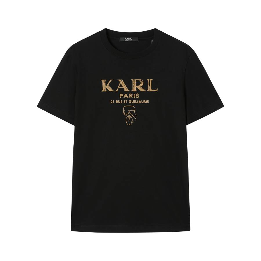 KARL LAGERFELD / Karl Lagerfeld Jeans T Shirt Unisex Black Gold