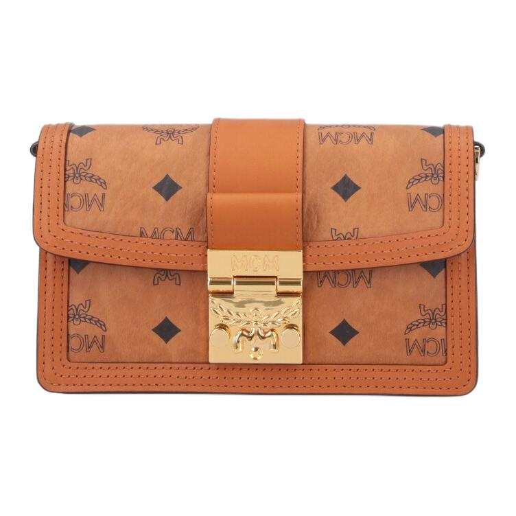 MCM Tracy Pu Crossbody Bags Medium Women's Brown