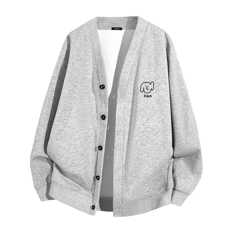 MINISO Jackets Unisex V Neck Moderate No Pocket Knitted
